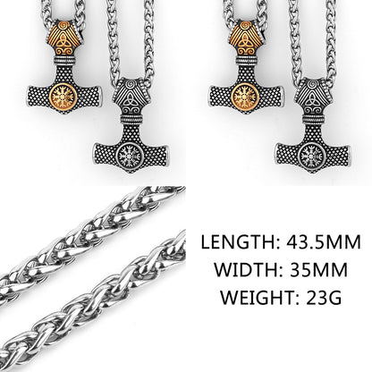 Stylish Stainless Steel Hammer Pendant Necklace