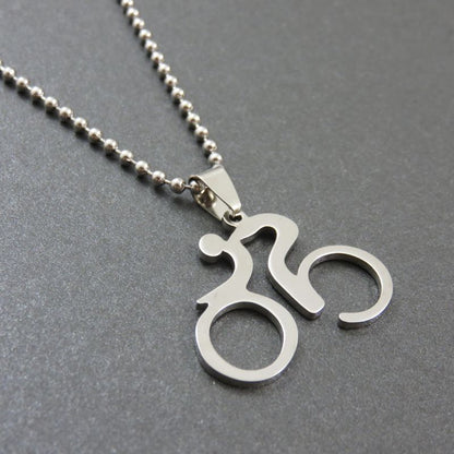 Unisex Mountain Bike Necklace Stainless Steel