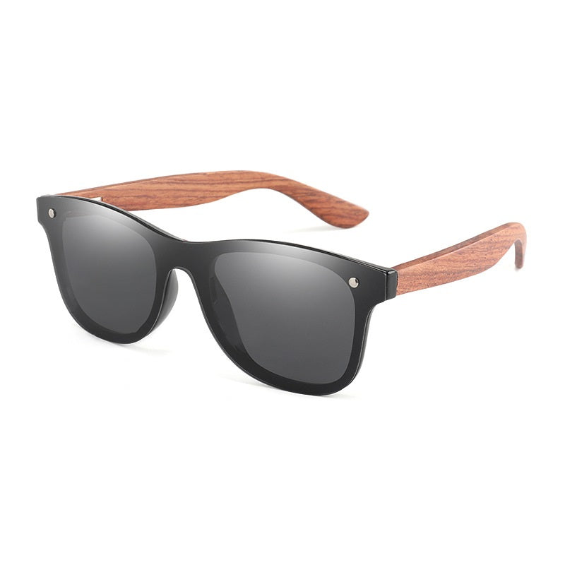 Men's And Women's Same Rainbow Bridge Wood Polarized Sunglasses