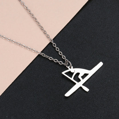 Sports Kayak Pendant Necklace Stainless Steel