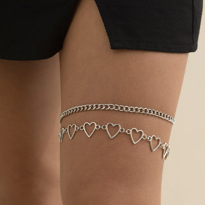 Women's Simple Personality Love Thigh Chain Elastic Bandage