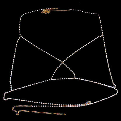 Stylish Simple Cross Rhinestone Body Chain