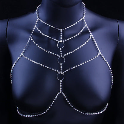 Fashionable Rhinestone Body Chain Creative Nightclub Show Costumes