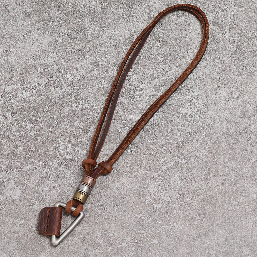 Leather Necklace European And American Style Brown Trendy Men's Collar