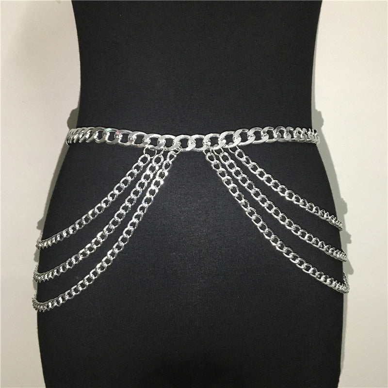 Body Chain Metal Multilayer Simple Waist Chain