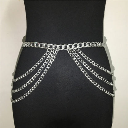 Body Chain Metal Multilayer Simple Waist Chain