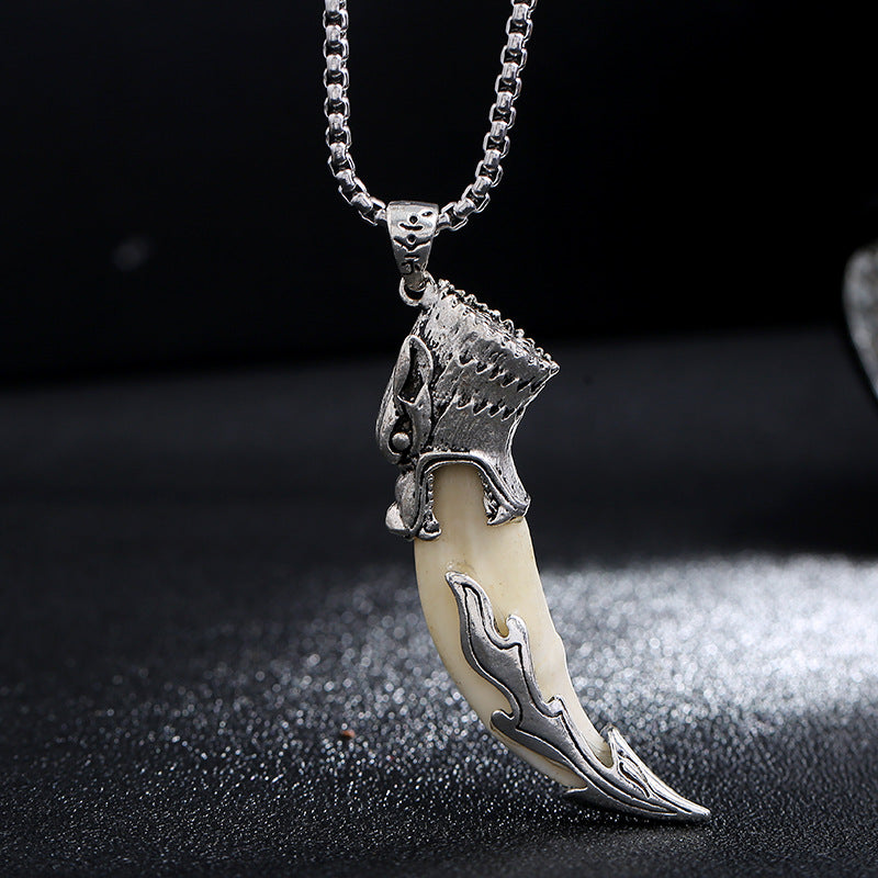 Wolf Tooth Pendant Titanium Steel Necklace