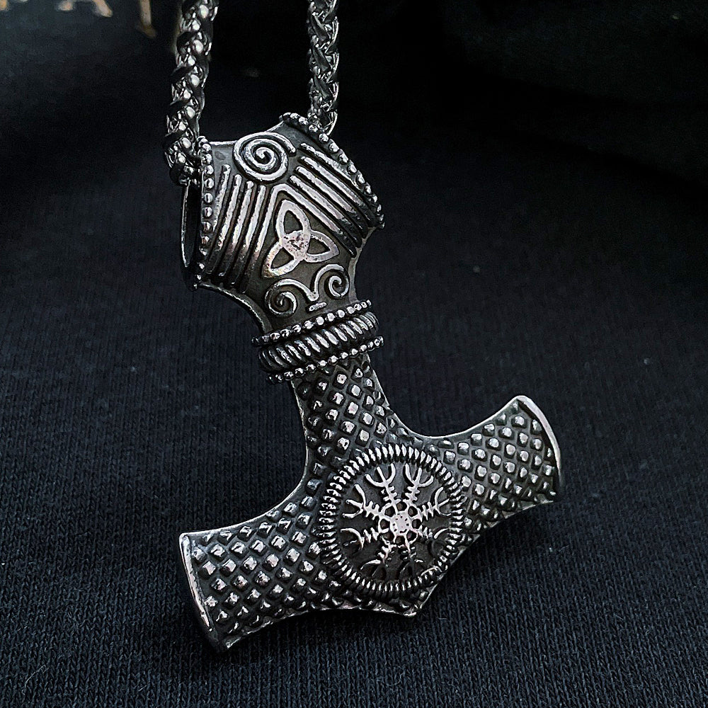 Stylish Stainless Steel Hammer Pendant Necklace